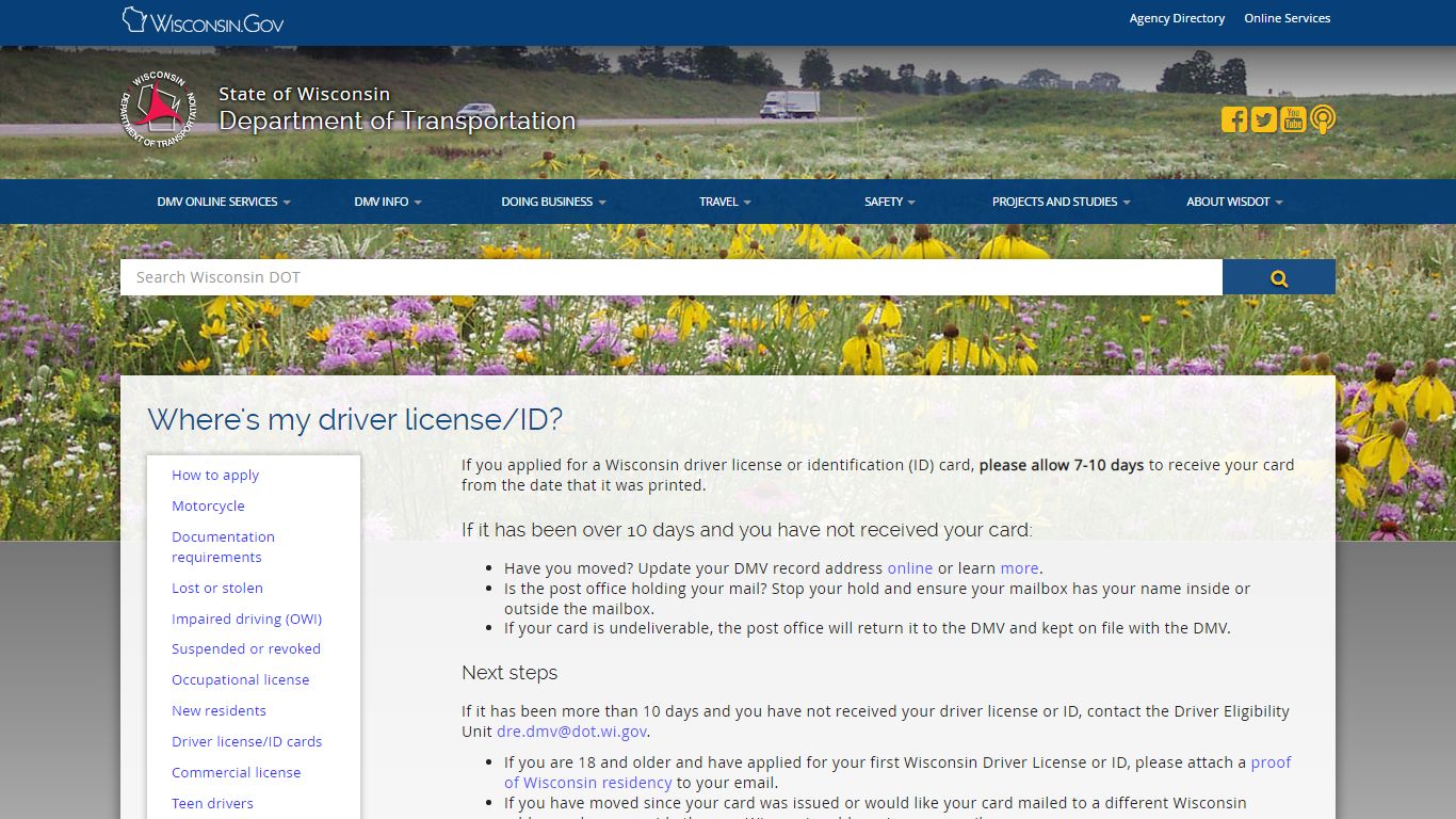 Wisconsin DMV Official Government Site - Where's my driver license/ID?