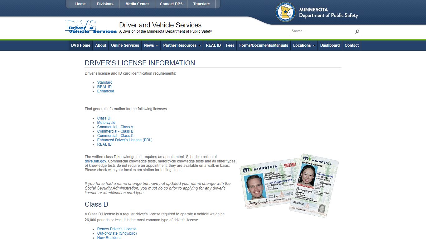 DVS Home - Driver's License Information - Minnesota